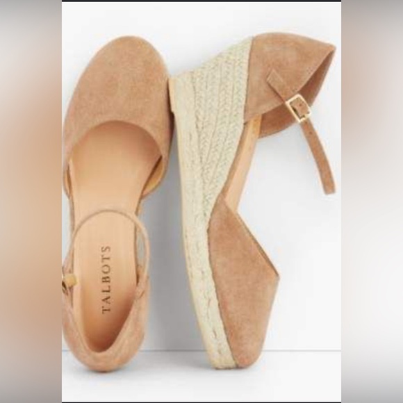 Talbots Shoes - Talbots Lyndsey D’Orsay Suede Wedge Espadrilles